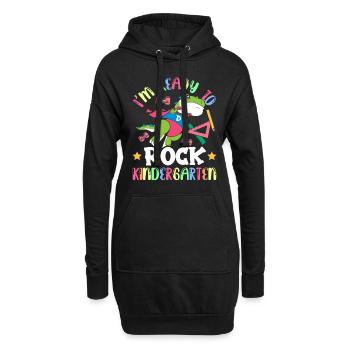 Ich Bin Bereit Den Kindergarten Zu Rocken Kinder - Hoodie-Kleid - Schwarz - Vorne