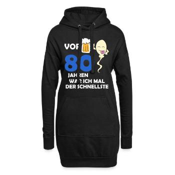 Vor 80 Jahren war ich mal der Schnellste - Hoodie-Kleid - Schwarz - Vorne