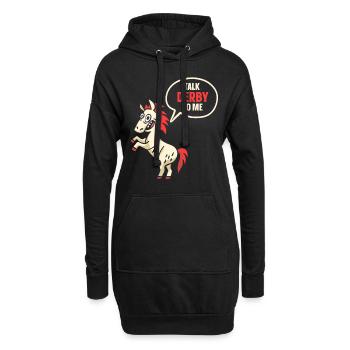Sprich Derby Mit Mir Reiter Pferd Reiten - Hoodie-Kleid - Schwarz - Vorne