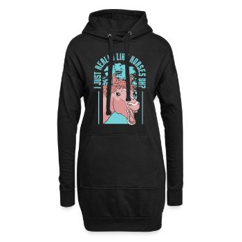 Ich Mag Pferde Einfach Sehr Reiter Reiten Pferd - Hoodie-Kleid - Schwarz - Vorne