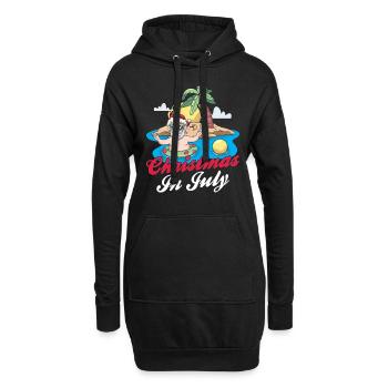 Weihnachten im Juli Noël en juillet Père Noël Humour - Sweat-shirt à capuche long Femme - noir - Devant