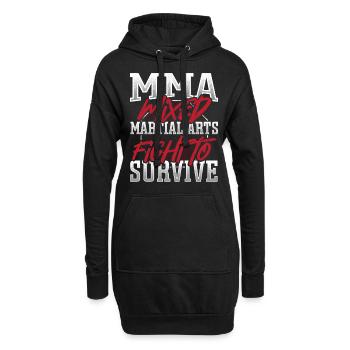 MMA Mixed Martial Arts Fight To Survive - Sweat-shirt à capuche long Femme - noir - Devant