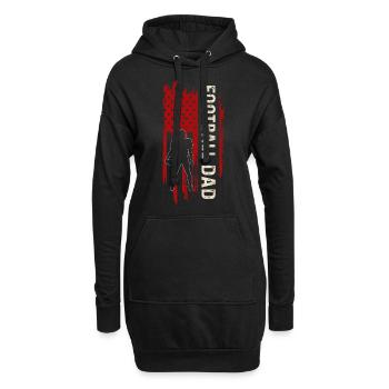 Footballeur Père Papa Joueur de football Cadeau - Sweat-shirt à capuche long Femme - noir - Devant