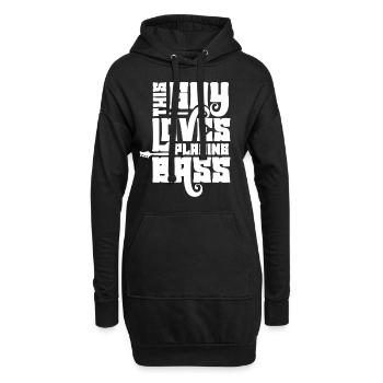This guy loves to play bass - Hoodie Dress - black - Front