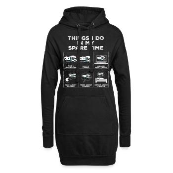 Choses dans mon temps libre Camping camping-car - Sweat-shirt à capuche long Femme - noir - Devant