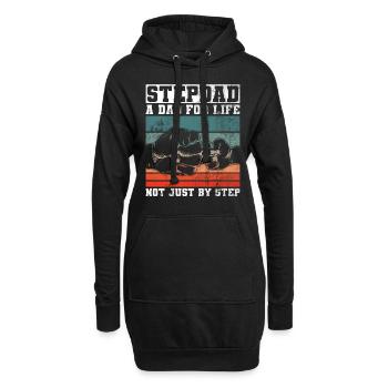 Stiefvater Vatertag Stiefpapa Geschenk Spruch - Hoodie-Kleid - Schwarz - Vorne