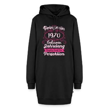 Prinzessin seit 1970 Geburtstag 1970 - Hoodie-Kleid - Schwarz - Vorne