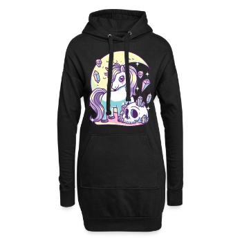 Pastell Goth Einhorn Liebhaber Halloween - Hoodie-Kleid - Schwarz - Vorne