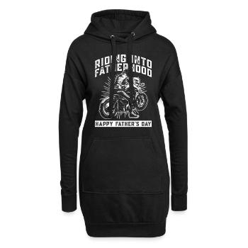 Motorrad Fahrer Biker Papa Lustig Vatertag - Hoodie-Kleid - Schwarz - Vorne