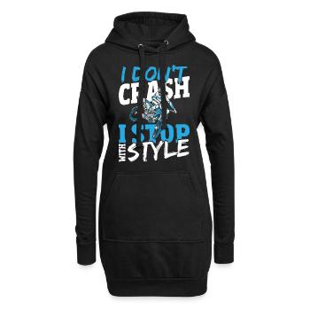 I Don't Crash I Stop With Style Motocross Dirt - Hoodie-Kleid - Schwarz - Vorne