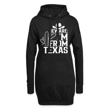 Achtung: Ich Komme Aus Texas Texaner Texanisch - Hoodie-Kleid - Schwarz - Vorne