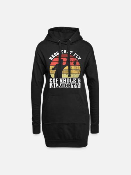 Cornhole Player Blind Hole - Funny Cornhole - Hoodie Dress - black