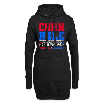 Cornhole Player Blind Hole - Funny Cornhole - Hoodie Dress - black - Front