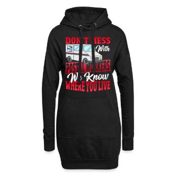 Ne plaisantez pas avec les travailleurs des postes Travailleur des postes - Sweat-shirt à capuche long Femme - noir - Devant