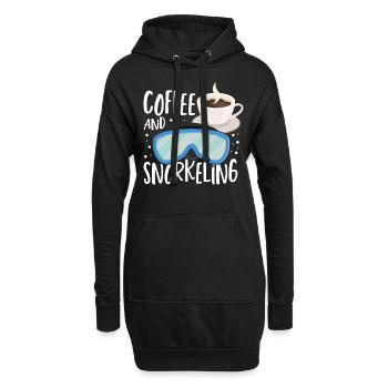 Café et plongée en apnée Snorkel Dive Plongée sous-marine - Sweat-shirt à capuche long Femme - noir - Devant