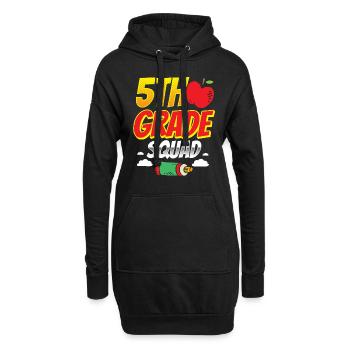 5 Klasse Team Schule Fünftklässler Fünfte - Hoodie-Kleid - Schwarz - Vorne