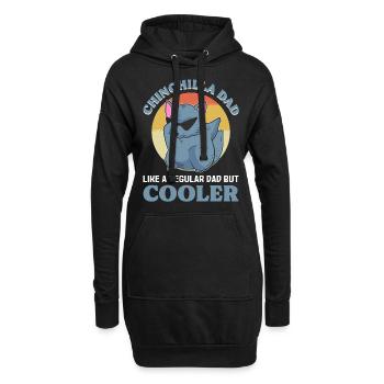 Chinchilla papa comme un père ordinaire mais plus cool - Sweat-shirt à capuche long Femme - noir - Devant