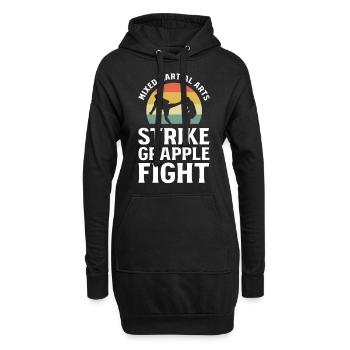 Arts martiaux mixtes Strike Grapple Fight MMA - Sweat-shirt à capuche long Femme - noir - Devant