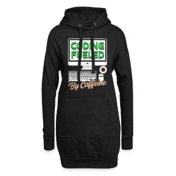 Programming powered by caffeine coding - Hoodie Dress - black - Front