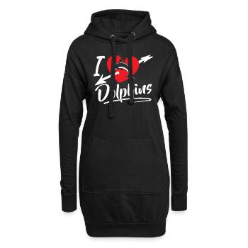 Ich Liebe Delfine Delfin Delphin Delphine - Hoodie-Kleid - Schwarz - Vorne