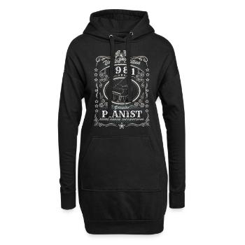 Vintage 1981 Pianiste Cadeau d’anniversaire Hobby - Sweat-shirt à capuche long Femme - noir - Devant