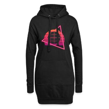 Boccia-Kugel Retro-Sonnenuntergang - Boccia-Kugel - Hoodie-Kleid - Schwarz - Vorne