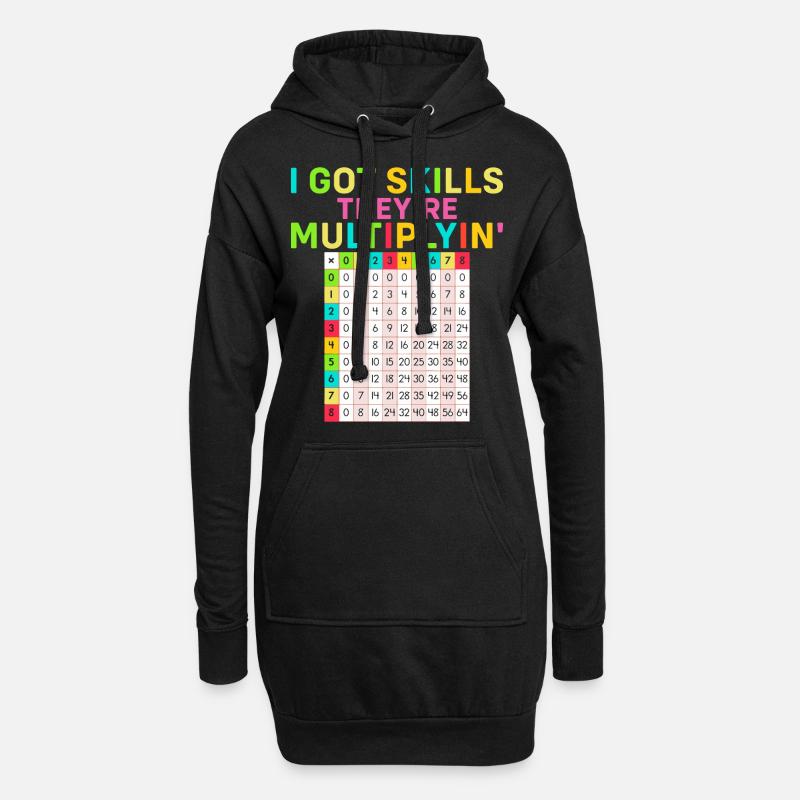 I Got Skills They're Multiplyin' Math Teacher - Hoodie-Kleid - Schwarz