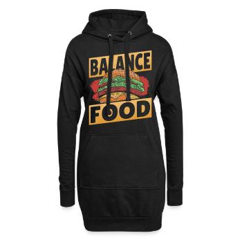 Hamburger Fast Food Burger Cheeseburger - Hoodie-Kleid - Schwarz - Vorne