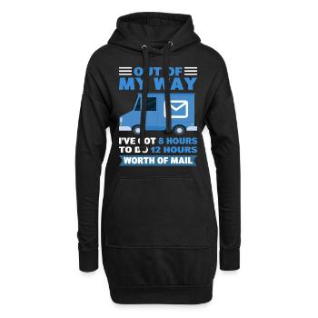 Hors de mon chemin, j’ai 8 heures pour faire de la poste - Sweat-shirt à capuche long Femme - noir - Devant
