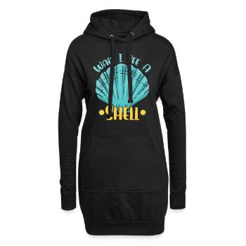 Wait I see a shell collecting shells - Hoodie Dress - black - Front