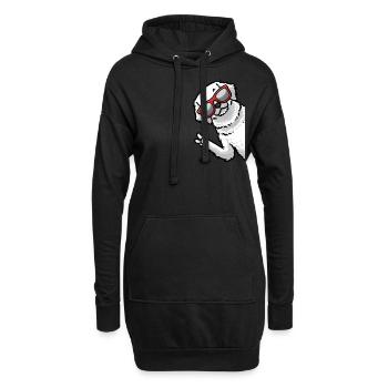 Chien Kuvasz de côté avec des lunettes de soleil - Sweat-shirt à capuche long Femme - noir - Devant