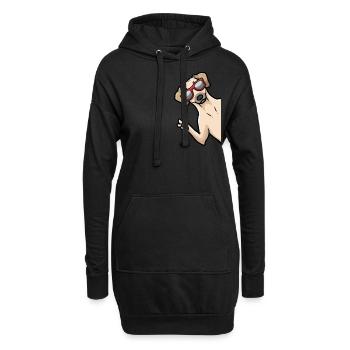 Sloughi Hund Windhund Von Seite - Hoodie-Kleid - Schwarz - Vorne