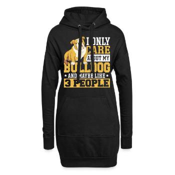 Bulldog Bouledogue anglais Hundelieb Hund - Sweat-shirt à capuche long Femme - noir - Devant