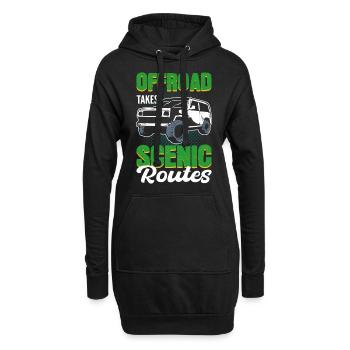 Offroad Takes Scenic Routes Offroading Off-Roading - Hoodie Dress - black - Front