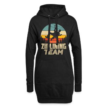 Ziplining Team Zipline Sprüche Seilrutsche Sport - Hoodie-Kleid - Schwarz - Vorne