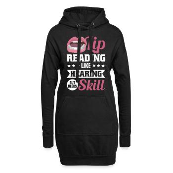 Langue des signes sourde Fierté sourde - Sweat-shirt à capuche long Femme - noir - Devant