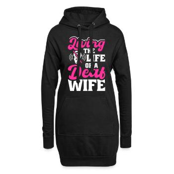 Langue des signes sourde Fierté sourde - Sweat-shirt à capuche long Femme - noir - Devant