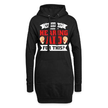 Langue des signes sourde Fierté sourde - Sweat-shirt à capuche long Femme - noir - Devant