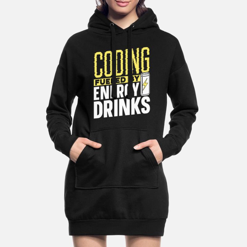 Programmation avec le code de codage des boissons énergisantes Sweat-shirt à capuche long Femme