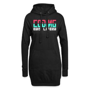 Coding is Life Programmer Coder Code - Hoodie Dress - black - Front