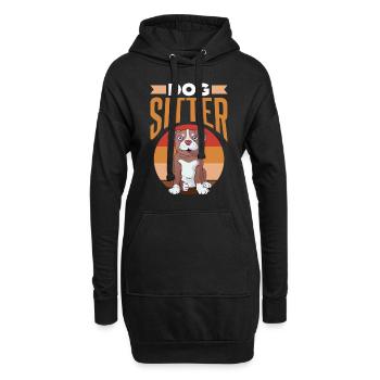 Hundesitter Hund Hundesitting Dog Sitting - Hoodie-Kleid - Schwarz - Vorne