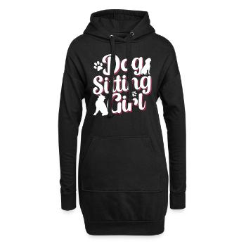 Hundesitterin Mädchen Hundesitting Dog Sitting - Hoodie-Kleid - Schwarz - Vorne