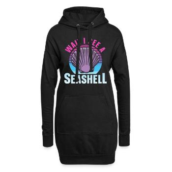 Warte Ich Sehe Eine Muschel Muscheln Sammeln - Hoodie-Kleid - Schwarz - Vorne