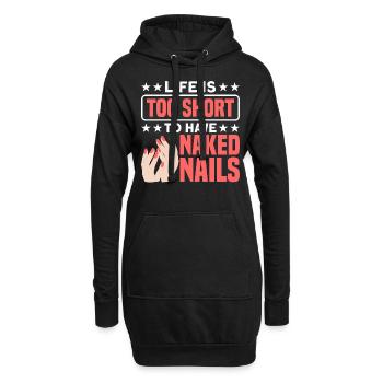 Nagellack Nageldesign Manicure Nagelstudio Nails - Hoodie-Kleid - Schwarz - Vorne