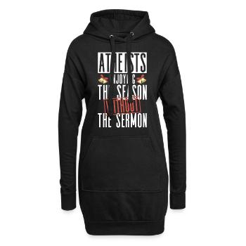 Atheist Atheismus Anti Kirche Weihnachten - Hoodie-Kleid - Schwarz - Vorne