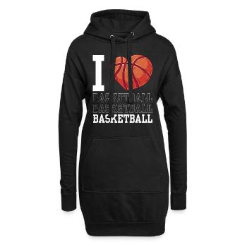 Ich Liebe Basketball Team Basketballspieler - Hoodie-Kleid - Schwarz - Vorne