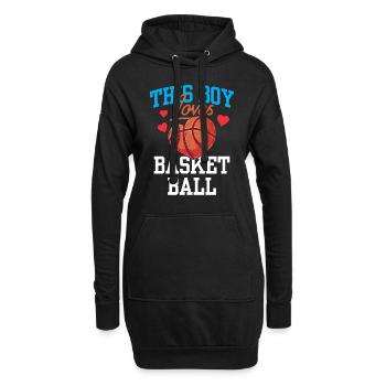 Dieser Junge Liebt Basketball Basketballspieler - Hoodie-Kleid - Schwarz - Vorne