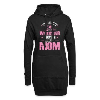 My Favorite Wrestler Player calls me Mom - Hoodie-Kleid - Schwarz - Vorne