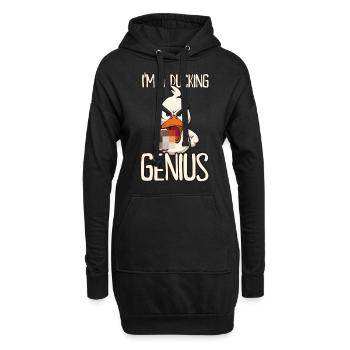 Je suis un canard drôle de génie esquivant avec un doigt d’honneur - Sweat-shirt à capuche long Femme - noir - Devant
