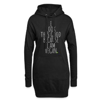 Veganer I Look This Good Because I Am Vegan Veggie - Hoodie-Kleid - Schwarz - Vorne